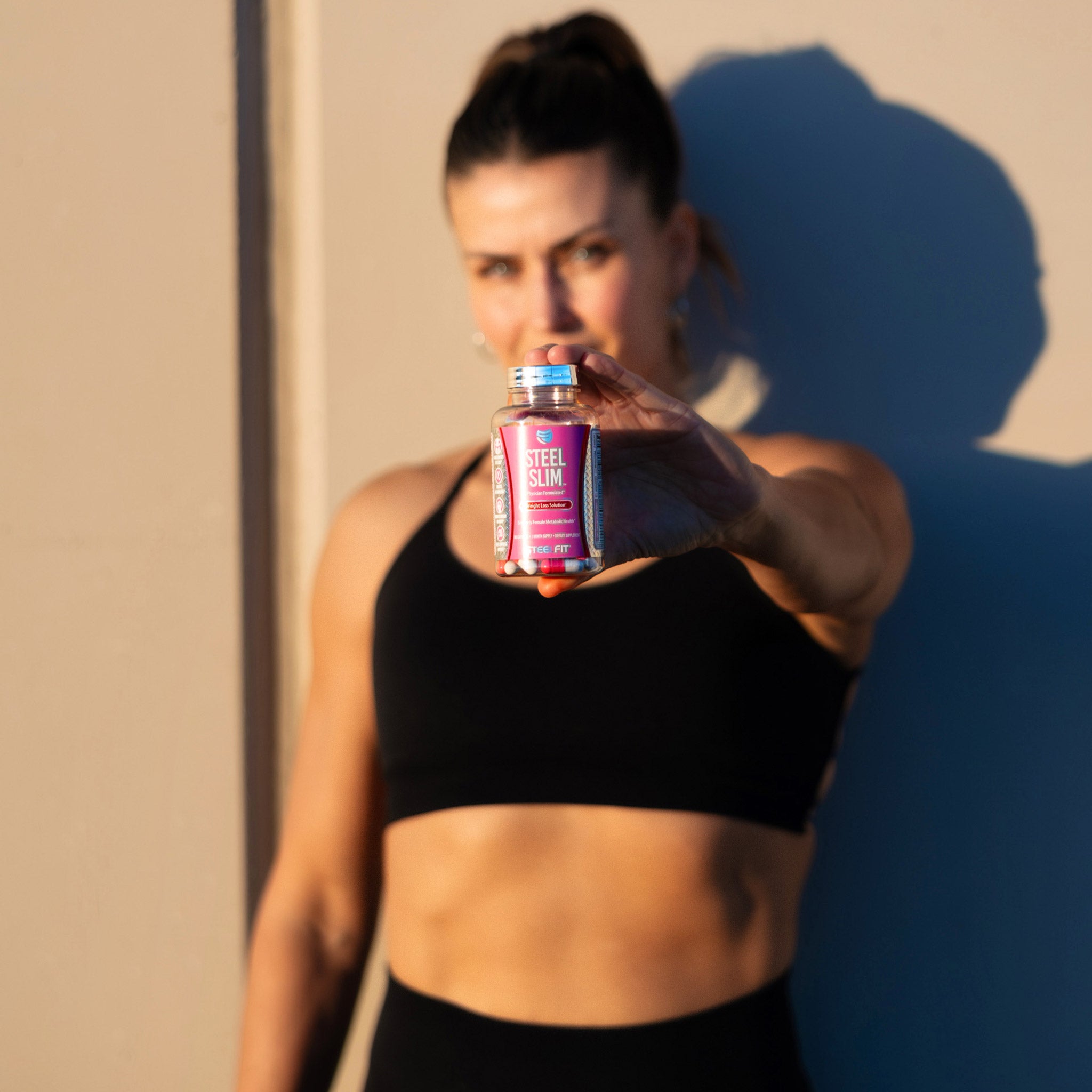 woman with Steel Slim fat burner