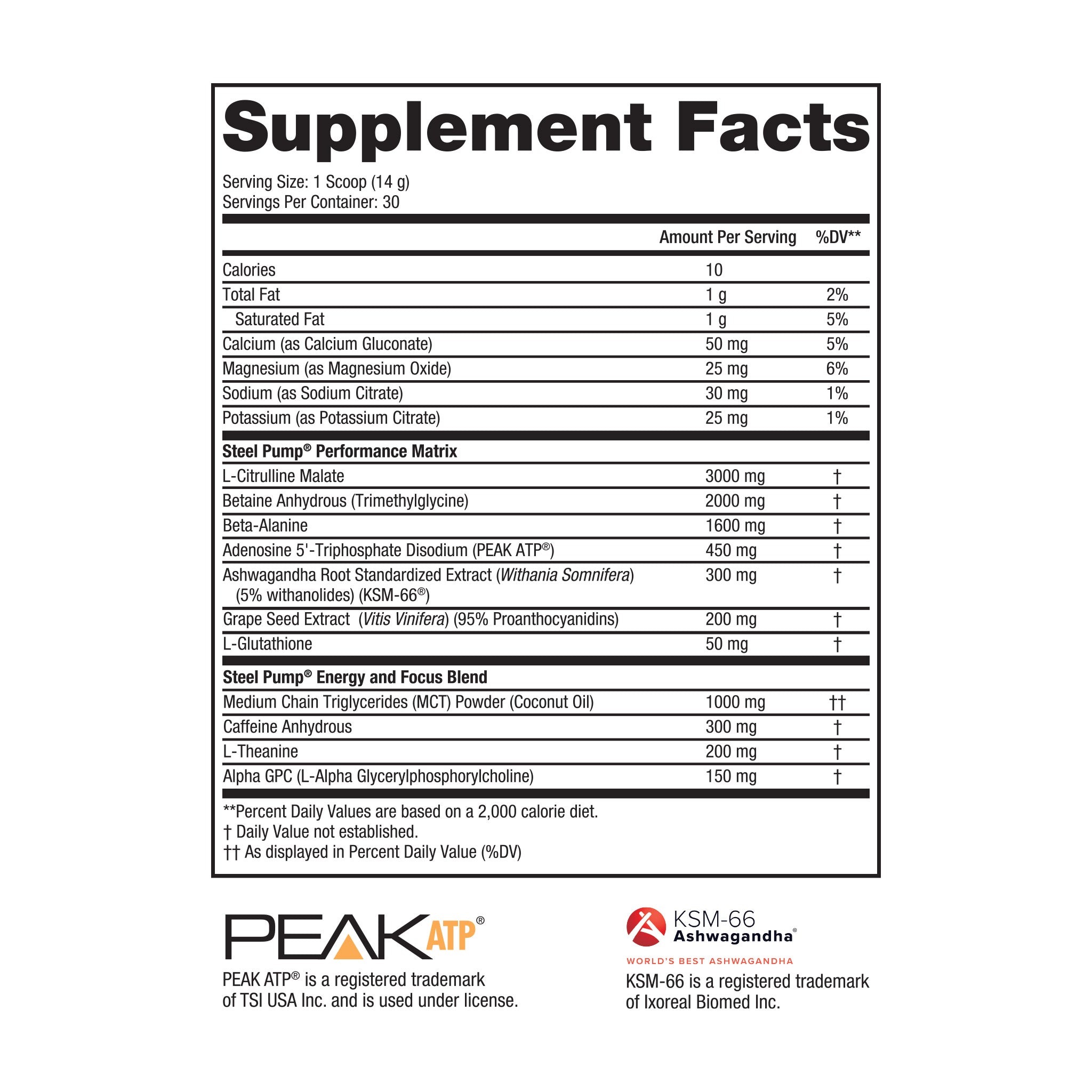 steel pump pre-workout supplement facts