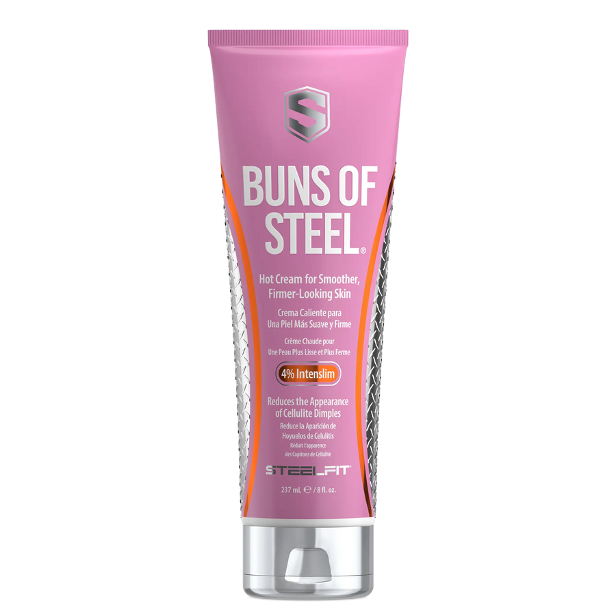 Buns of Steel® Starter Bundle: 237 mL hot cream in a pink tube with silver cap, designed to firm glutes and reduce cellulite appearance.