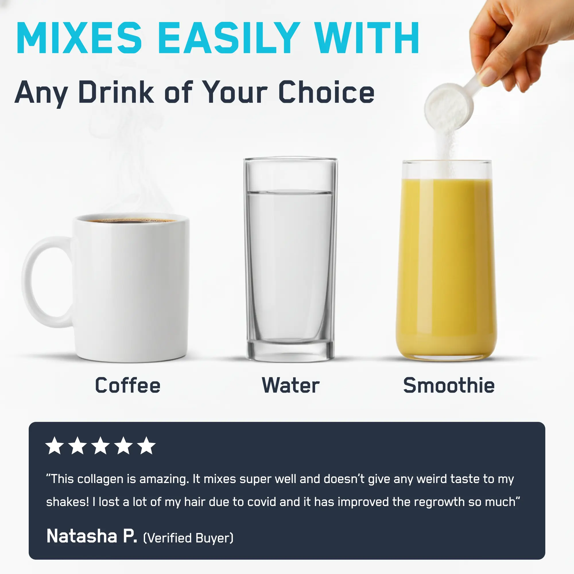 Steel Collagen powder mixes seamlessly into coffee, water, or smoothies, supporting healthy hair, skin, and nails with 20g hydrolyzed collagen peptides per serving.