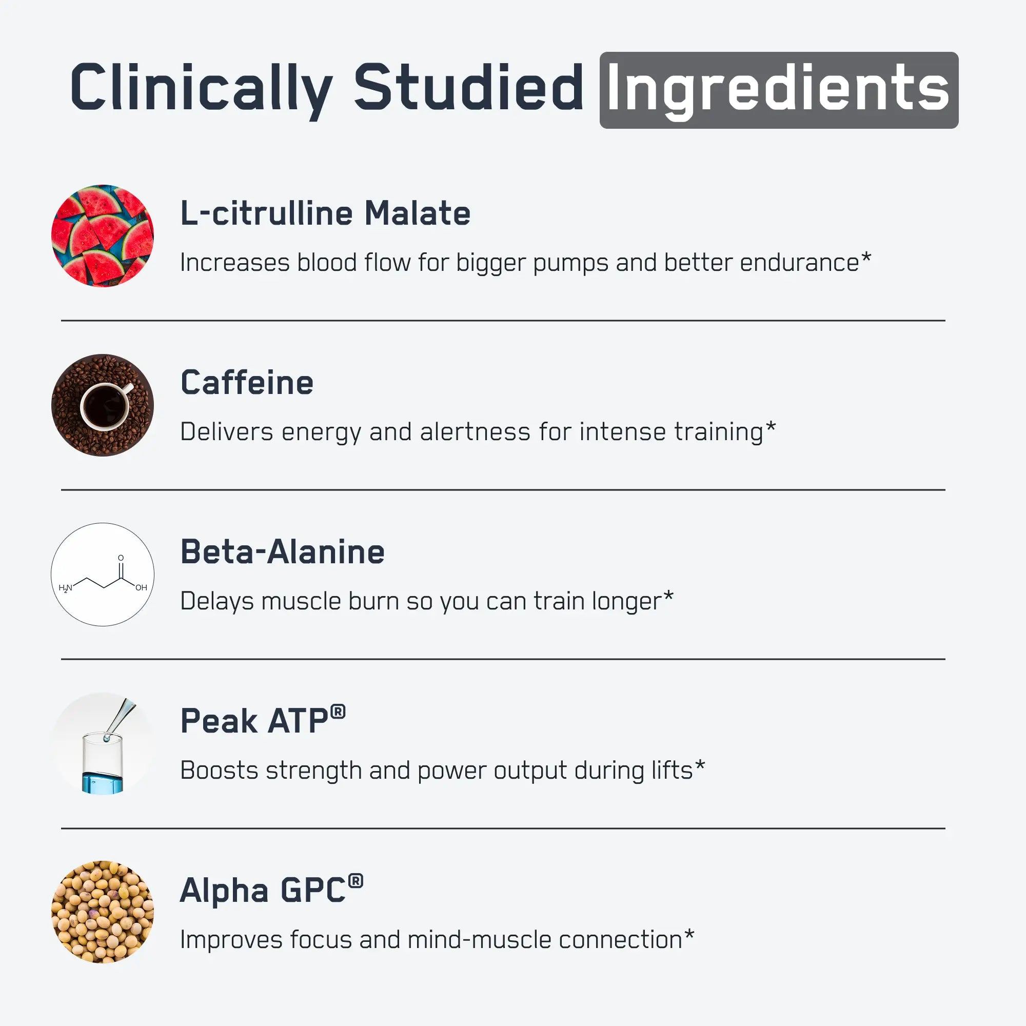Steel Pump® graphic listing workout-support ingredients like L-citrulline Malate, caffeine, and beta-alanine, highlighting enhanced endurance, energy, focus, and strength benefits.
