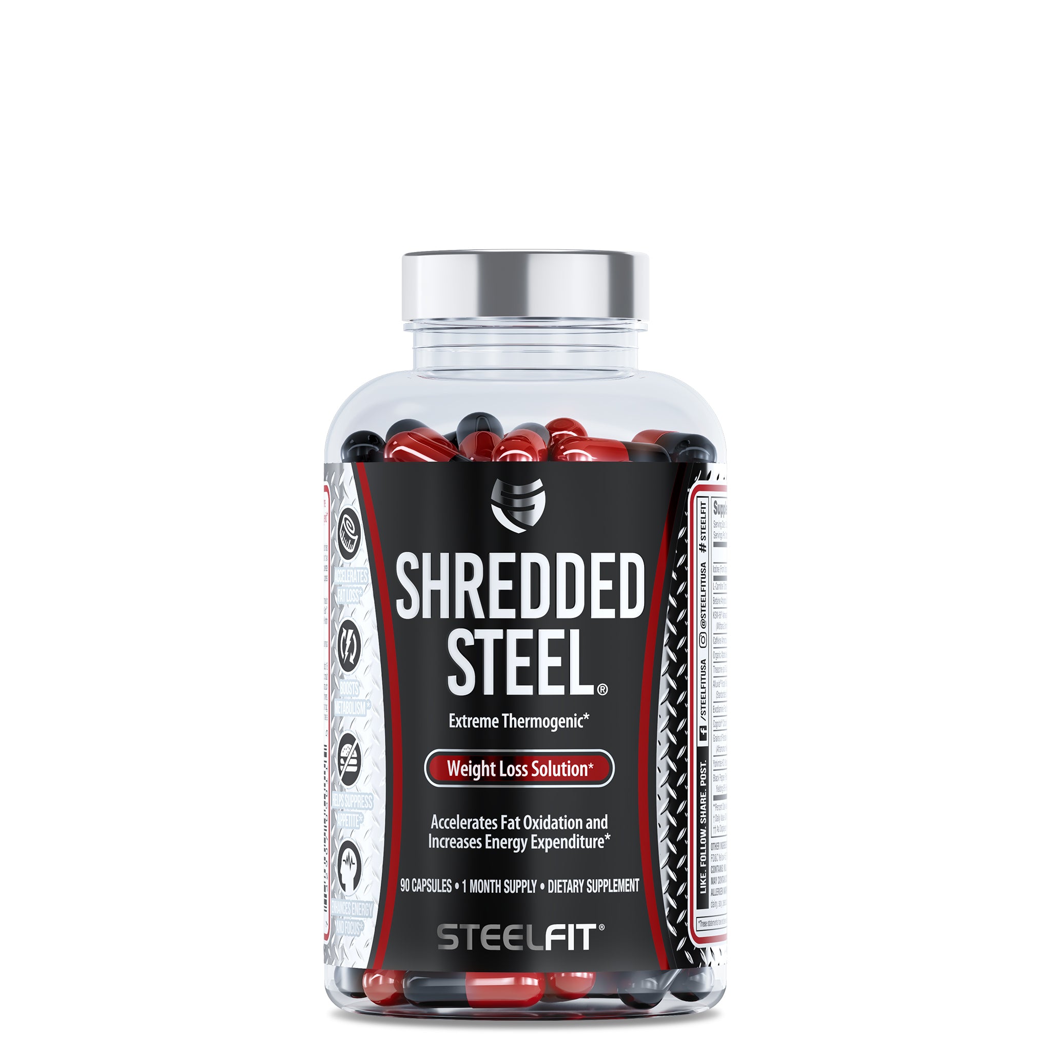 Shredded Steel extreme thermogenic fat burner paradoxine grains of paradise and teacrine and purple tea #1 rated fat burner of 2019