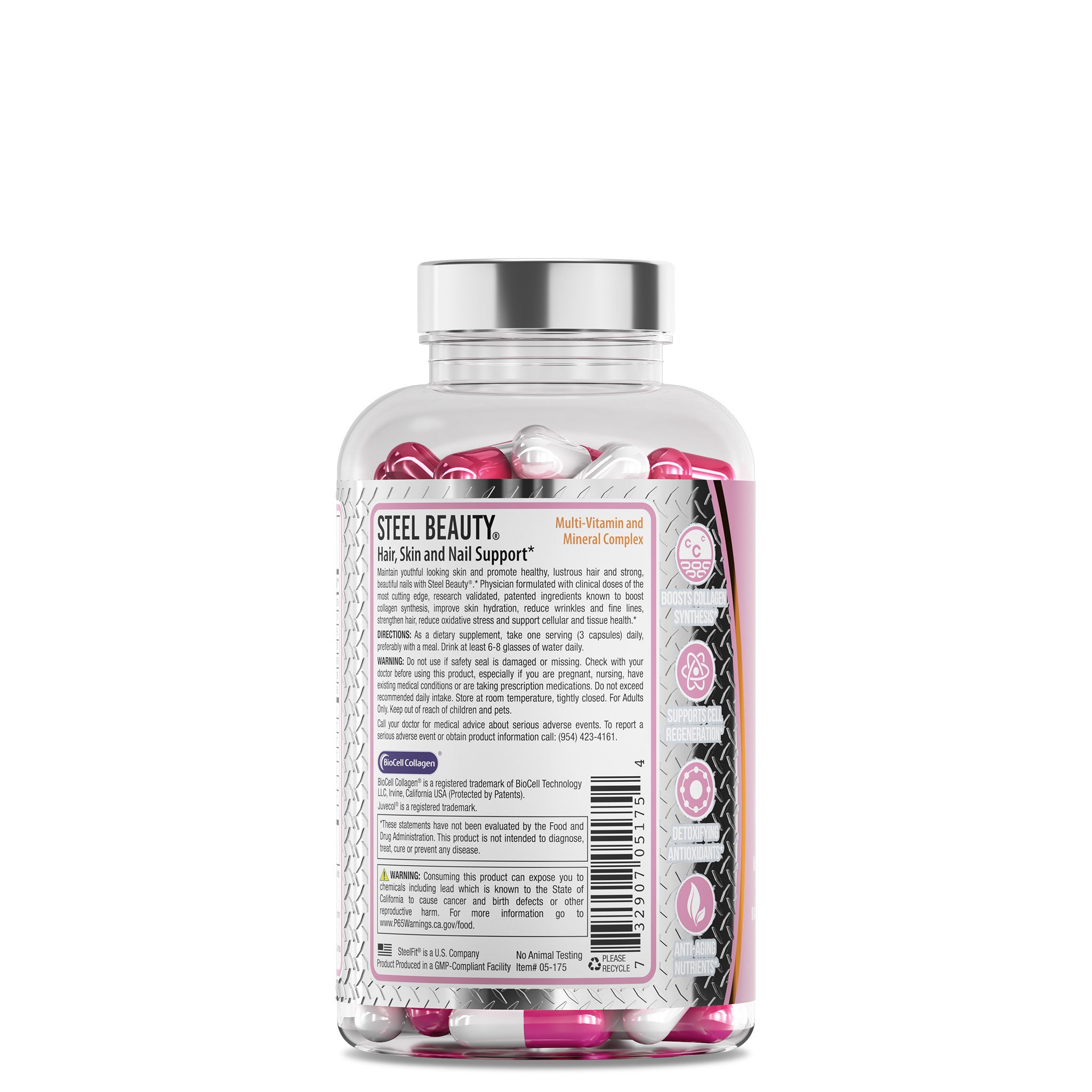 steel beauty hair skin and nail multivitamin with biotin and natural ingredients for strong nails and beautiful hair and skin