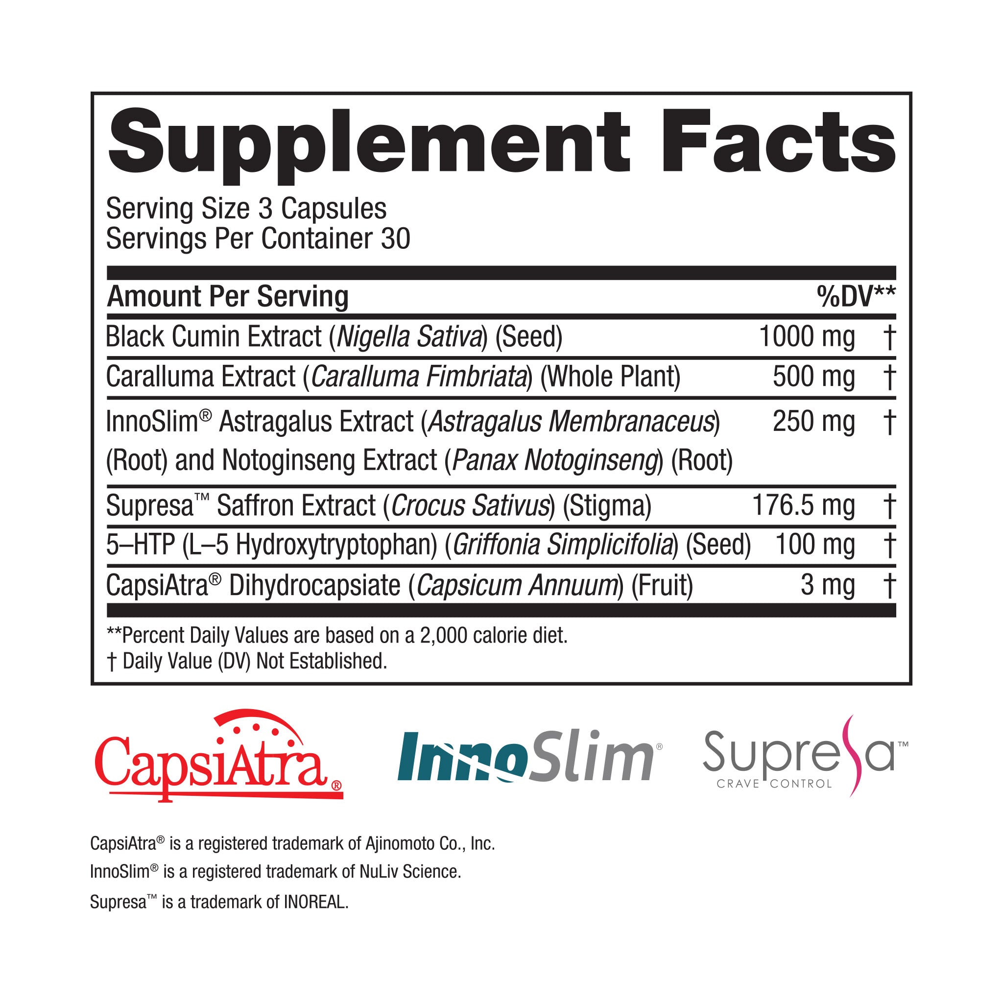 Steel Suppress Stimulant-Free Appetite Suppressant by SteelFit Supplement Facts Panel
