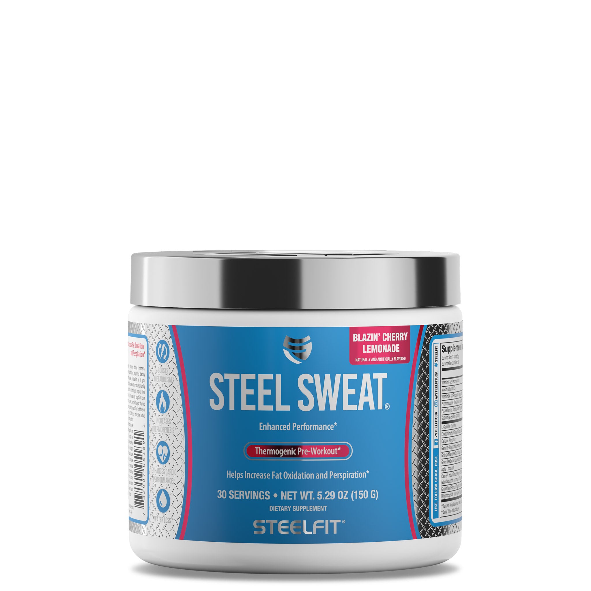 Blazin Cherry lemonade thermogenic pre workout supplement by SteelFit