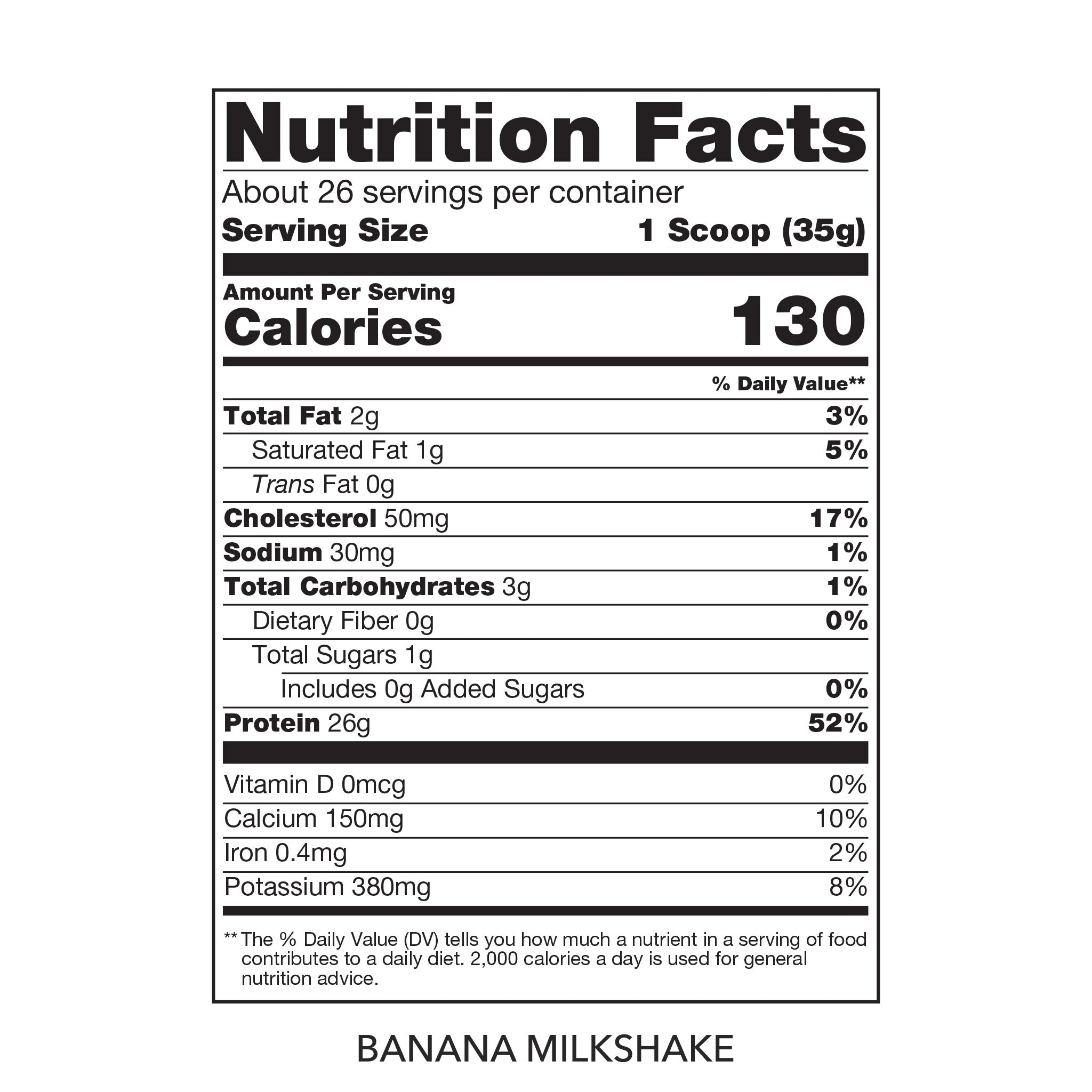 steel whey protein concentrate, wpc-80 supplement facts, banana milkshake